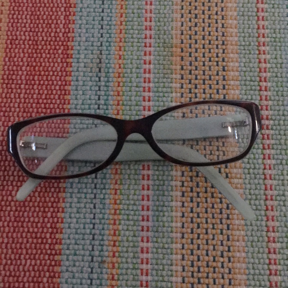 Dkny Brown Front Eyeglasses with White Temples